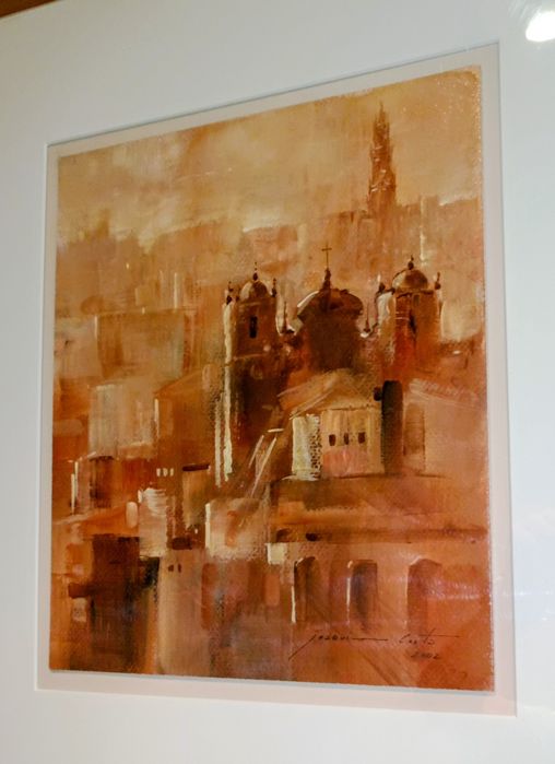 Quadro com pintura original da cidade do Porto de Joaquim Costa