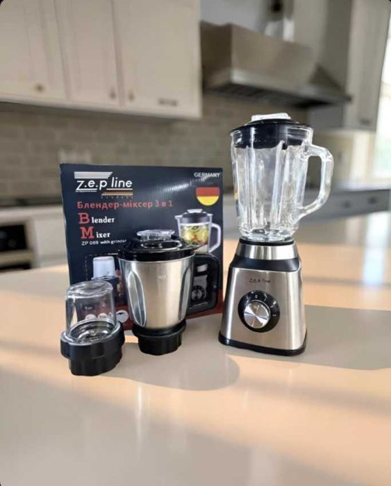 Стаціонарний блендер 2000вт із кофемолкою та мясорубкою 3в1