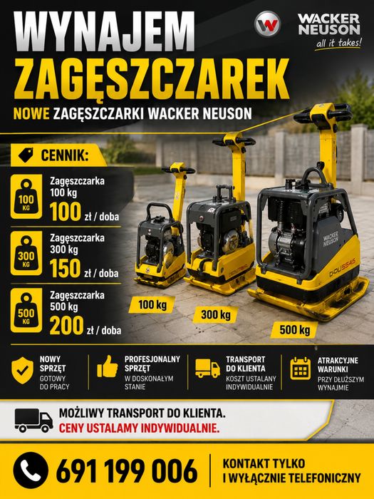 Wynajem zagęszczarek Wacker Neuson