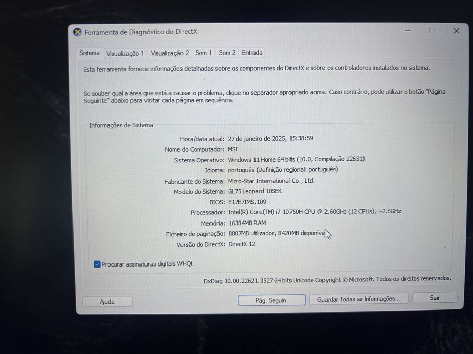 Portatil gamer GL75 leopard