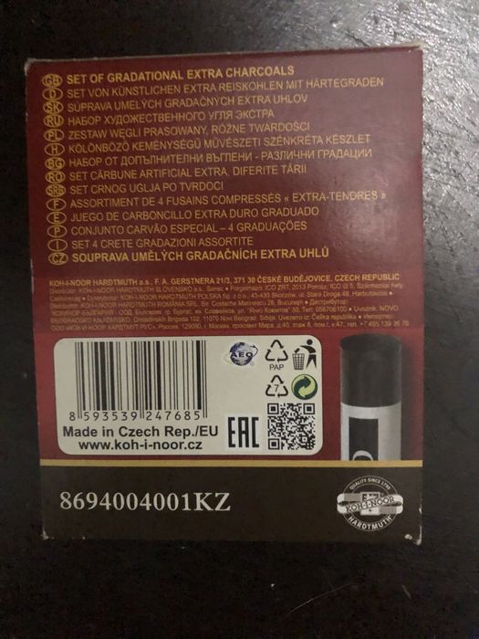 Carvão desenho koh i noor Gioconda 4 extra charcoals