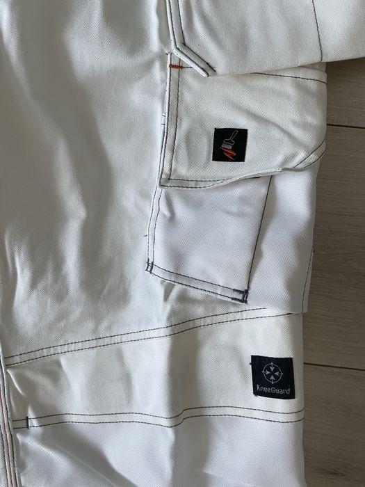 50 Spodnie snickers biale 3275 malarskie tynkarskie