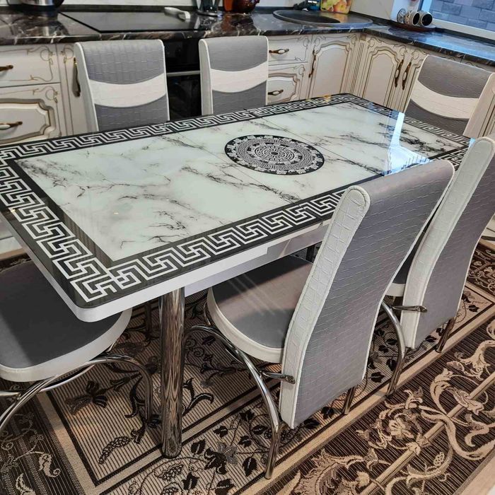 Стол, стіл обеденный кухонный раскладной 4/6 стульев. Bermuda