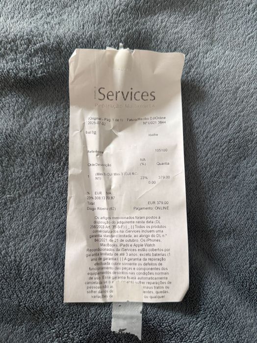 DJI Mini 3 com fatura