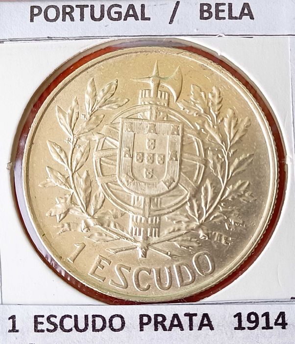 Moeda de 1 escudo prata da 1ª República Portuguesa ( 5 Outubro )