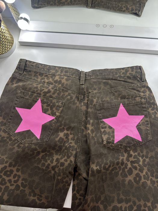 Jeans straight fit sarja leopardo