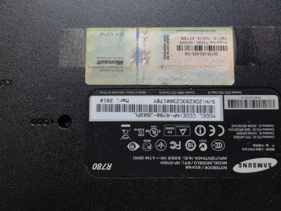 Laptop Samsung R-780 ( 17'')