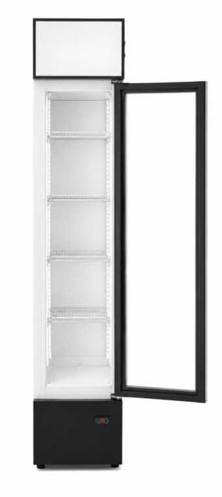 Frigorífico Vertical Porta em Vidro 160L – Linha SLIM