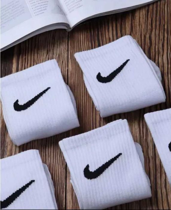 носки найк 10пар-300грн шкарпетки nike чоловічі жіночі високі білі однотонні рубчик теніска спортивні