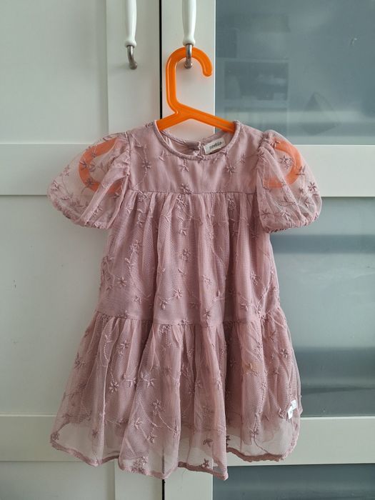 Sukienka Newbie 86 92 koronką hafty wesele ślub chrzest komunia