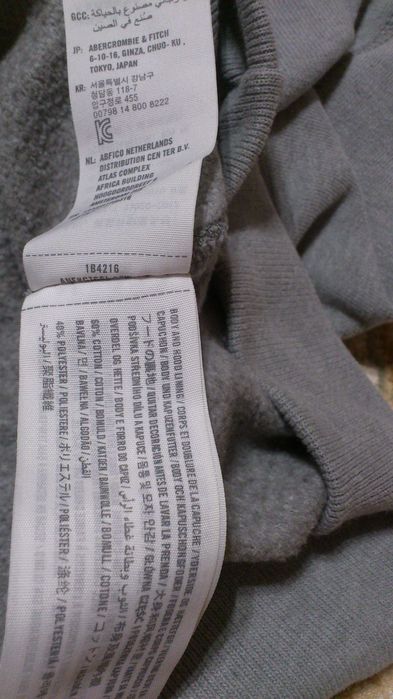 Худи мужская серая A&F Худі чоловіча Кофта Abercrombie & Fitch р.XL