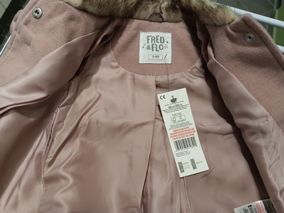 Nowy płaszczyk różowy chrzest