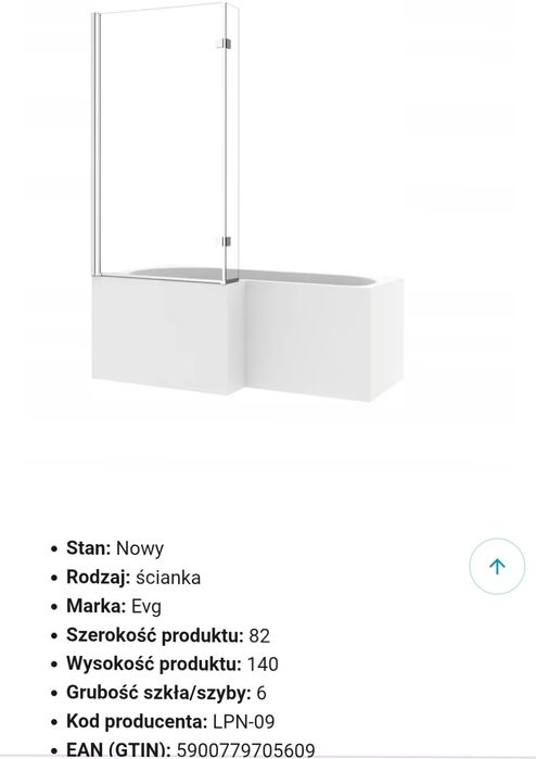 Parawan nawannowy szklany