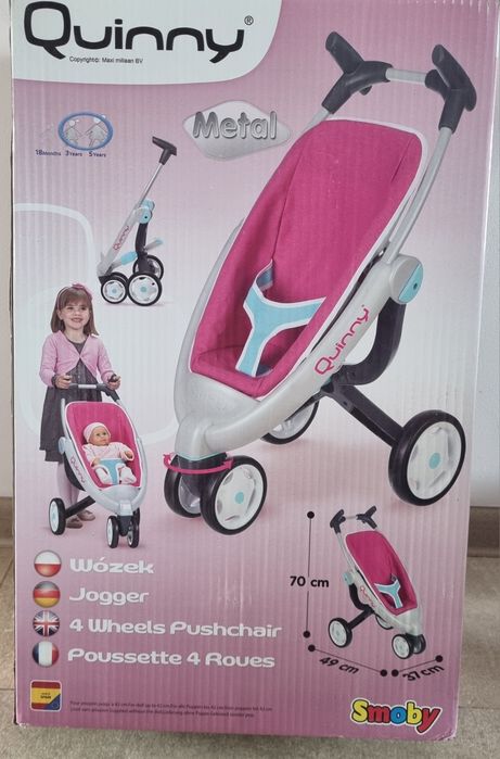Wózek dla lalek Quinny SMOBY spacerówka różowy