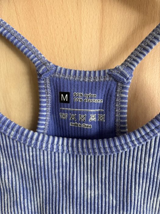 Nowy! Crop top niebieski z motywem tie dye