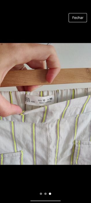 Calção Zara 10 anos