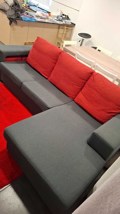 Sofá com chaise long - 3 lugares