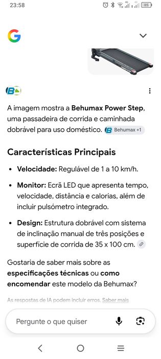 Passadeira de corrida e caminhada