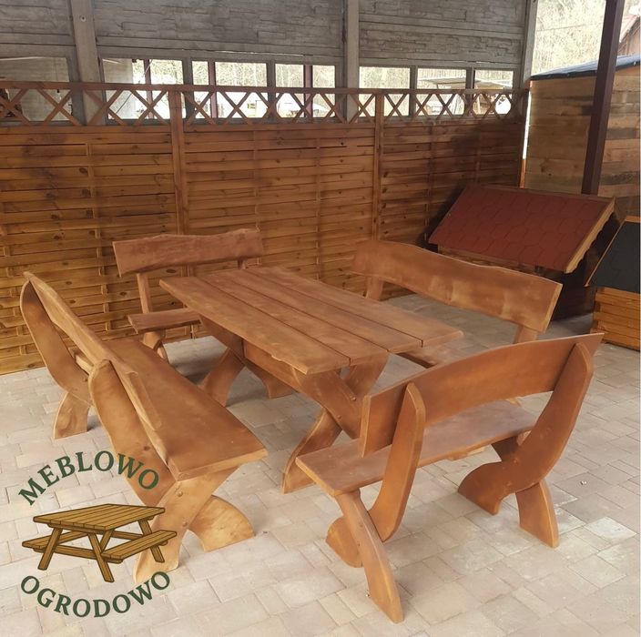 Dostepne od ręki. Meble ogrodowe olchowe , stół ,ławki,