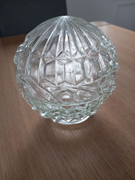 Szklany klosz kula kryształowy PRL vintage retro