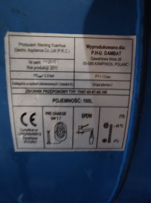 zbiornik przeponowy 100l