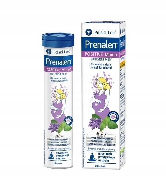 Prenalen Positive Mama o smaku mango-trawa cytrynowa 20 tabletek musujących