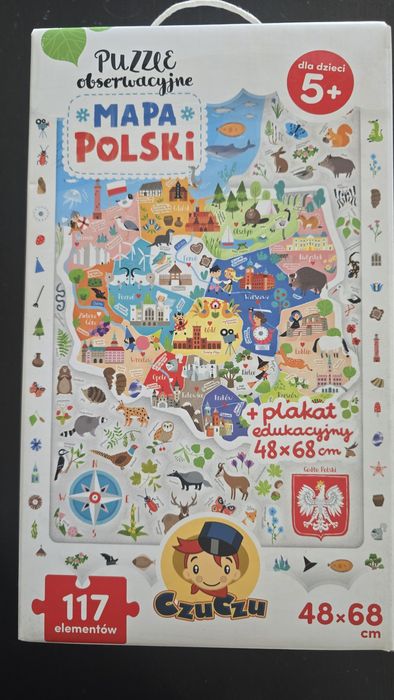 Puzzle Mapa Polski Czuczu 117 elementów