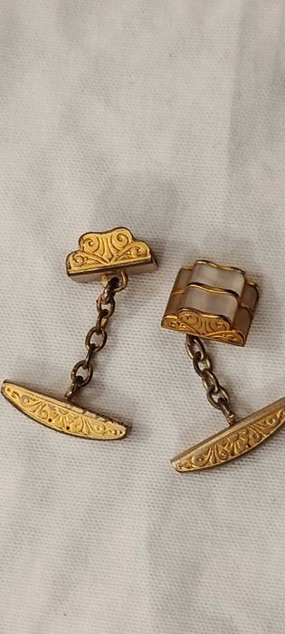 Punhos para camisa com madre-pérola, vintage