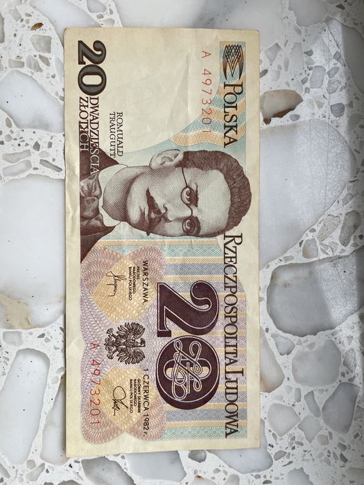 Banknot 20 zł Traugutt PRL seria A