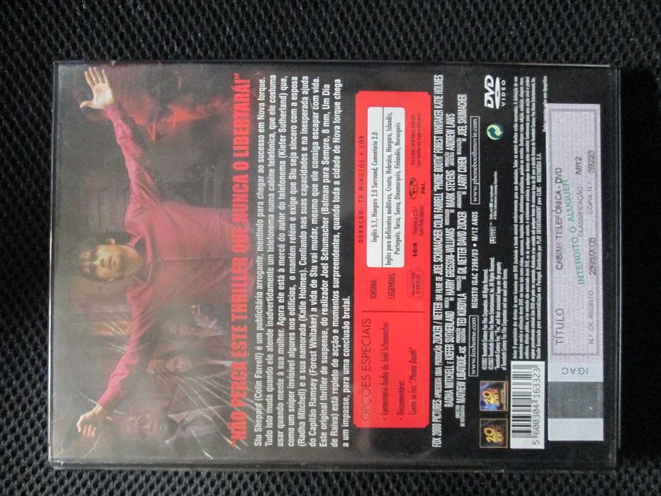 DVD Cabine Telefónica, com Kiefer Sutherland, Colin Farrell