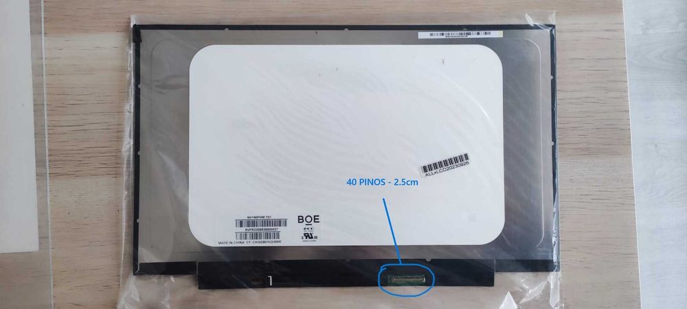 LCD N140HCN-E5C - 40PIN - 2.5CM - NOVO!!!