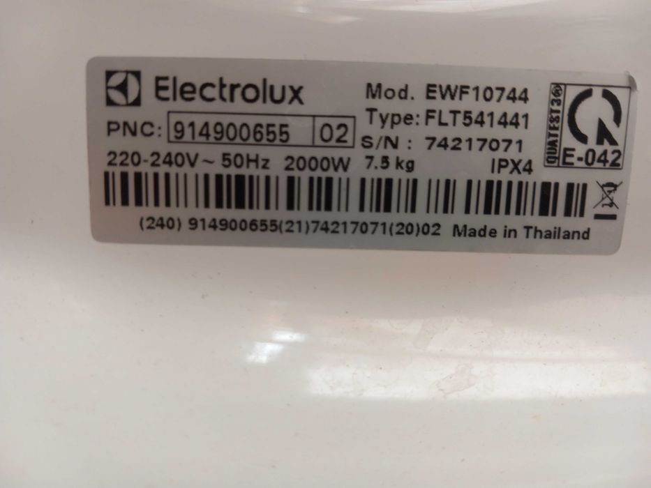 Pralka Electrolux XXL, 7,5 kg.
