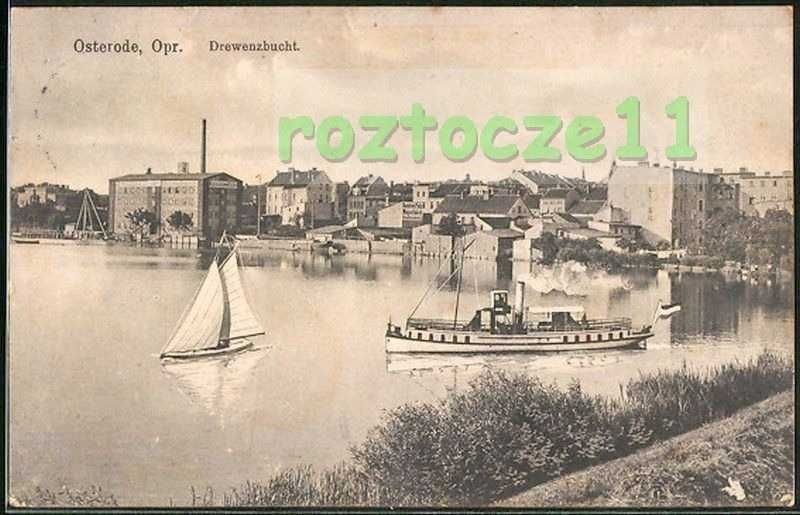 OSTRÓDA Osterode Drewenzbucht parowiec łódź 1913