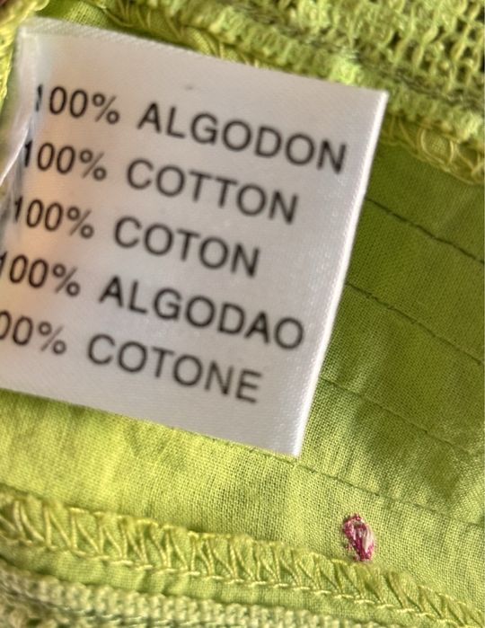 Vestido de verão, cor verde alface, tamanho M
