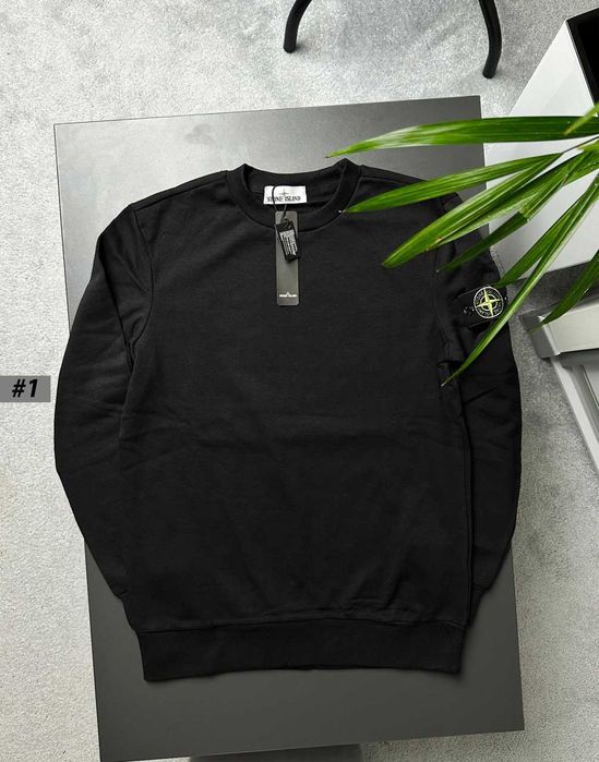 Чорний Світшот Stone Island - Толстовка Черная Кофта Стоник
