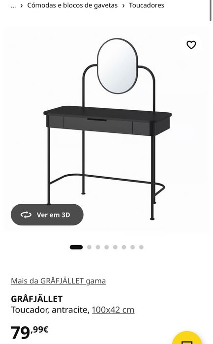 Tocador / secretária preto IKEA