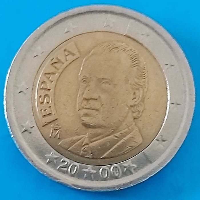 2 Euro Coin from 2000, Spain, King Juan Carlos I
