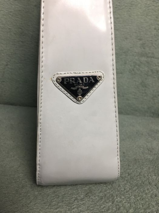 Сумка шкіряна багет Prada сіра