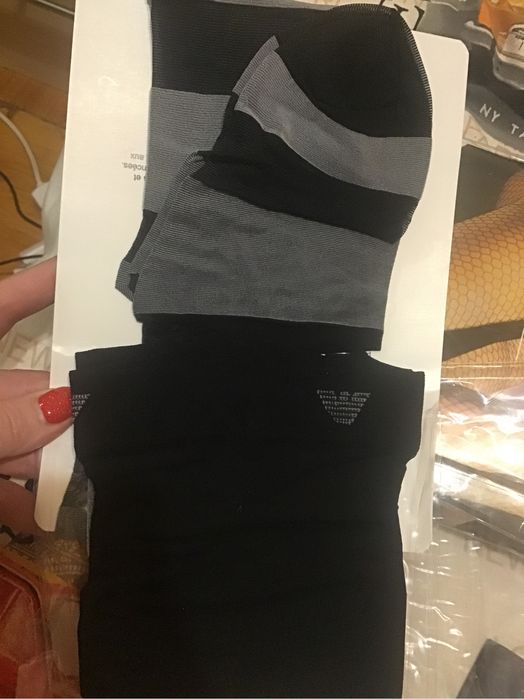 Колготи колготки полоска чорні сірі emporio armani