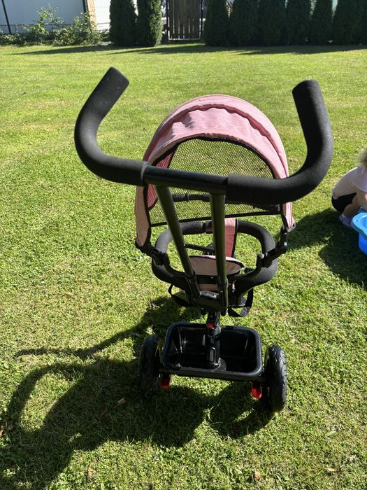 Rowerek  jeździk trójkołowy pchacz wózek hypermotion różowy