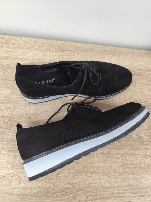 Półbuty damskie zamszowe na platformie Seastar Blue r. 40