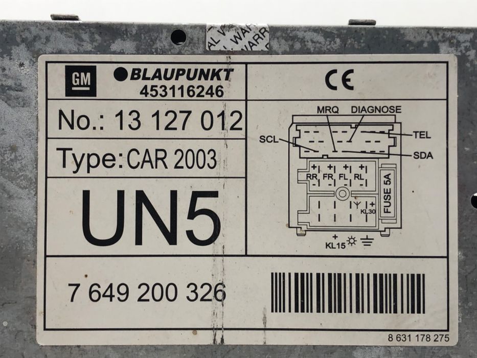 RADIO OPEL MERIVA A 13127012 03-10 ODTWARZACZ MULTIMEDIA, STEREO