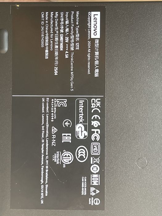 Lenovo ThinkCentre M70q Gen 5 (Tiny PC / Mini PC) *LER ANÚNCIO*