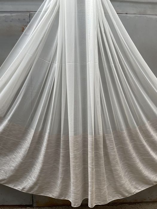 Топ! Тюль бамбук з полосами Гардины льон сітка турецька штори