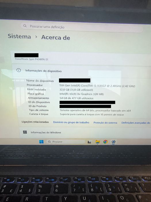 Acer TravelMate Spin P4 2 em 1 | i5 11ª | 32GB | 512GB | Touch + Caneta