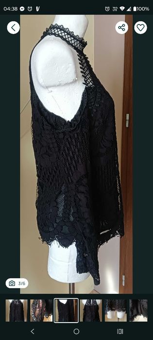 Czarna koronkowa gotycka bluzka gothic lolita Visual Kei alternatywka