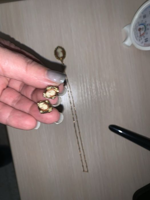 Кліпси Камея вінтаж, підвіска