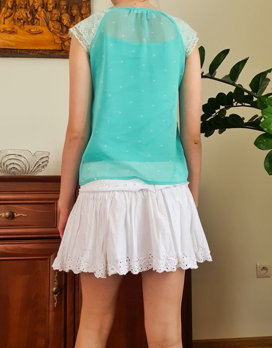 Dziecięca bluzka miętowa vintage