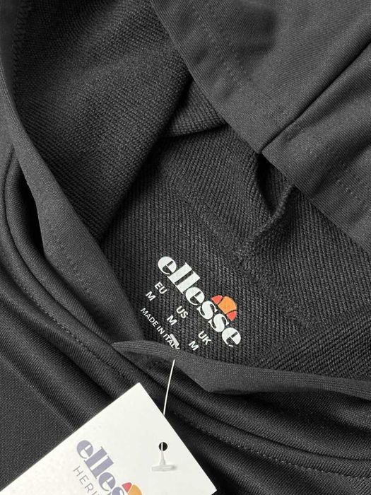 Черное Худи Ellesse — Толстовка Еллис — Big Logo — XS S M L XL