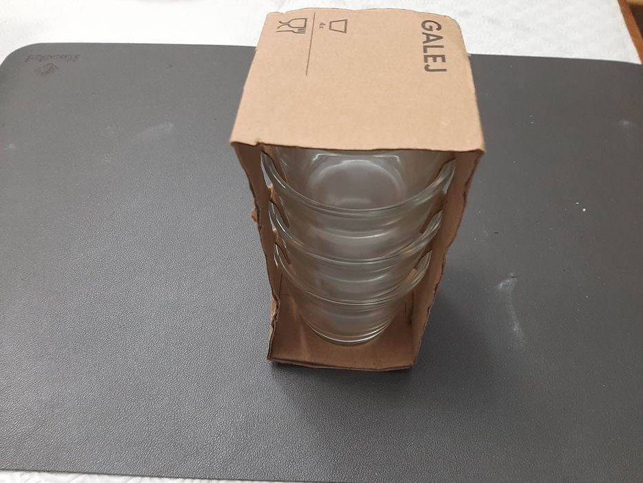 Conjunto de 5 porta velas, Ikea, em vidro